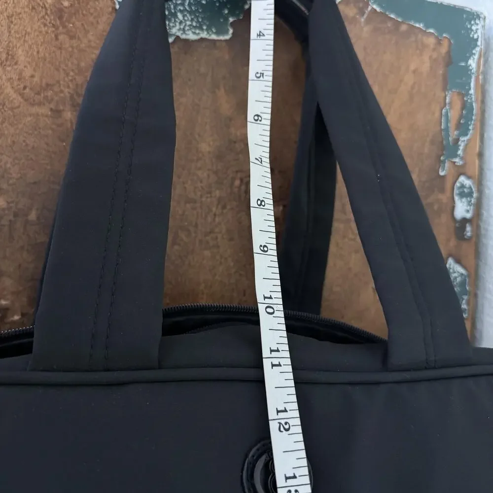 Joan & David Duffle Bag Weekender Travel Gym Tote Shoe Side Pocket Nylon Black